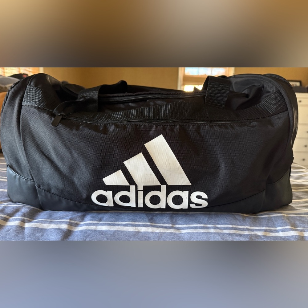 Adidas Black and White Duffel Bag_66L